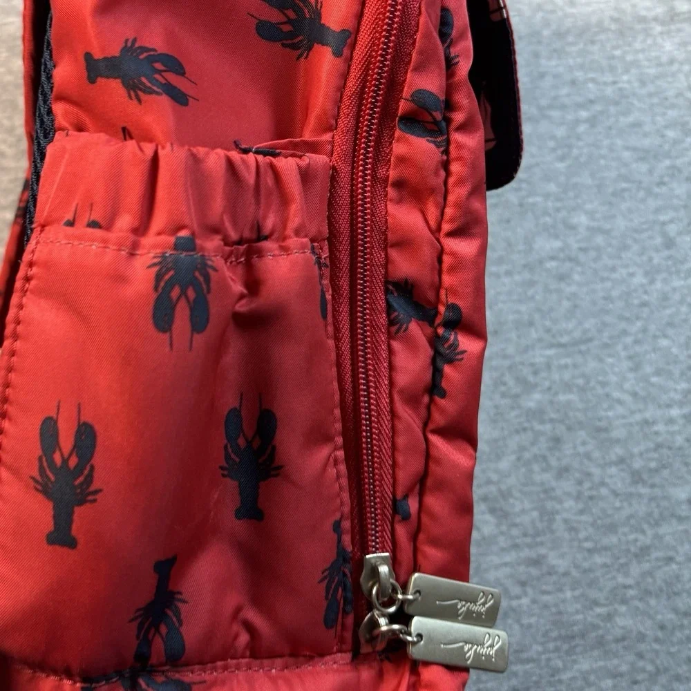 JuJuBe MiniBe Backpack Cape Cod Nautical Lobsters & Sailboats Diaper Bag Red